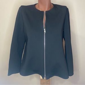 Lafayette 148 New York black long sleeve zip up in size small